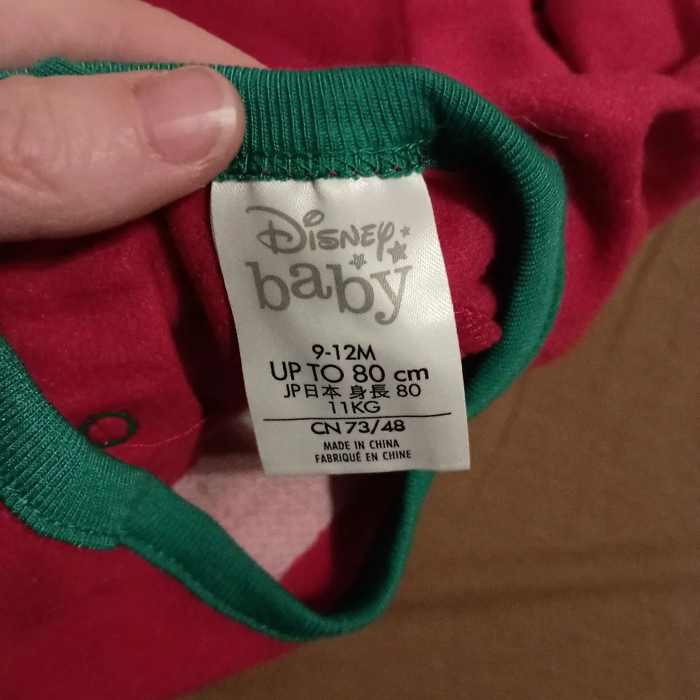 NWT Disney Baby Mickey Mouse My First Christmas Fleece‎ Footie Pajamas
